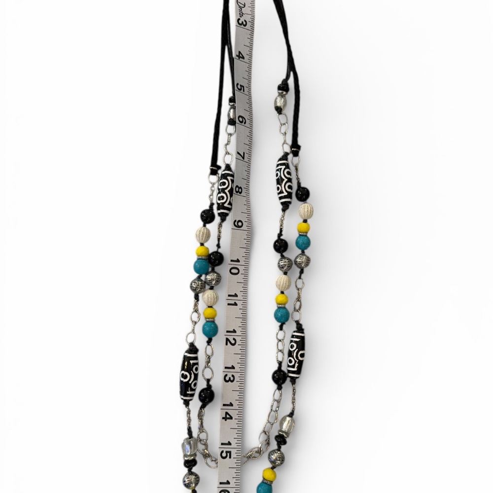 Ruby Rd Beaded Statement Necklace Black White Tur… - image 3